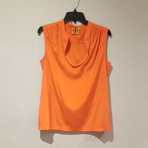 Tory Burch cowl neck sleeveless silk top